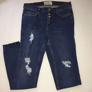 Free People medium wash ripped jeans